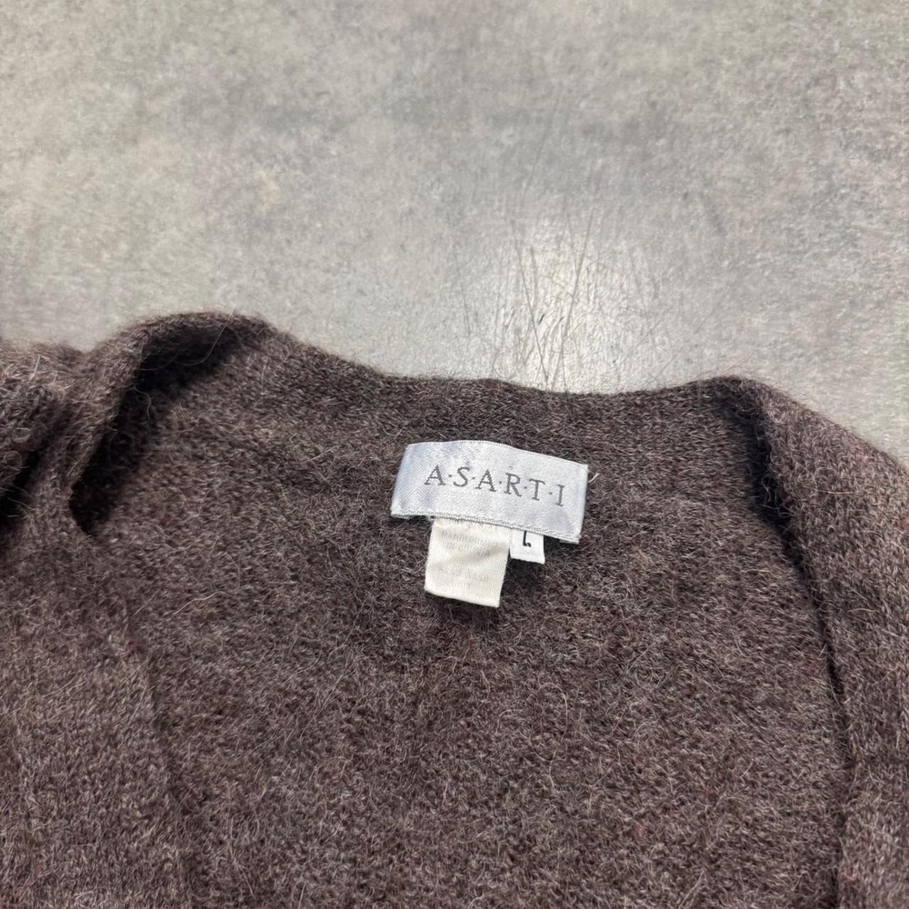 Women's Alpaca Wool Cardigan Sweater Vintage Asarti Gray Floral Indie Large - Picture 3 of 8